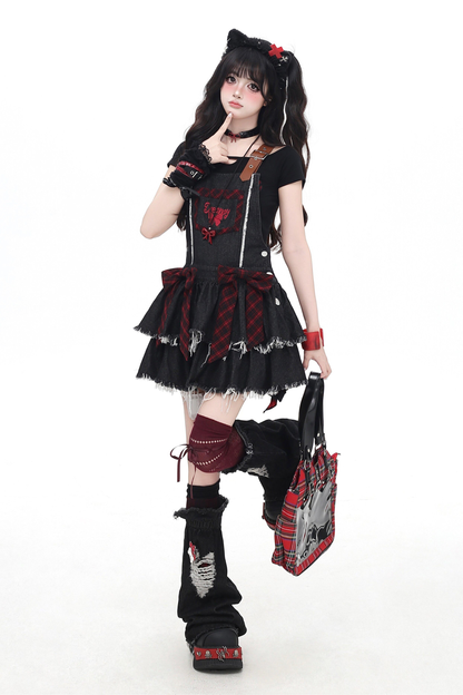 Sweet Cool Ribbon Denim Skirt