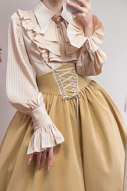 Retro Reversible Fishbone Lolita Skirt