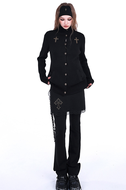 ゴシックスリムクロスエプロンパンツ