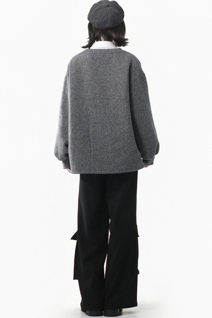 グレーウィンタープレッピーカレッジロングトップス+ショートトップス+スカート+パンツ+シャツ