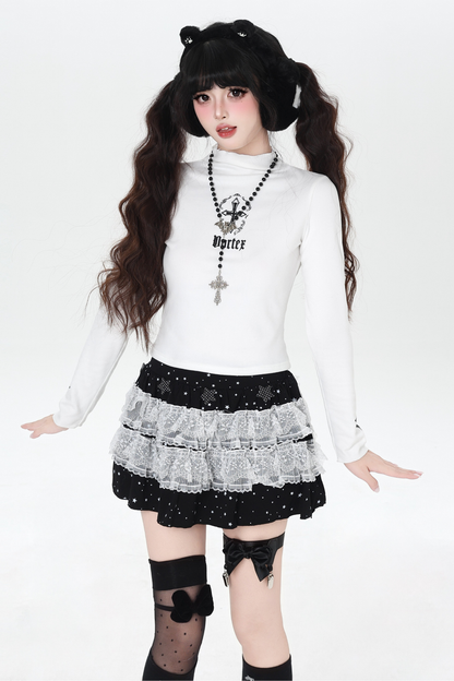 クロススリムタートルネックトップス