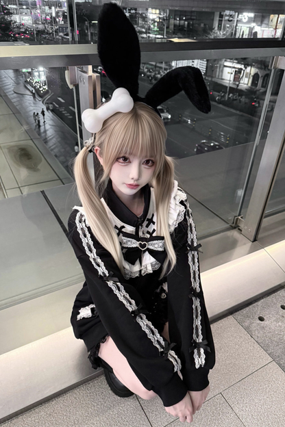 Dark-Puppen-Sweatshirt-Jacke mit Reißverschluss