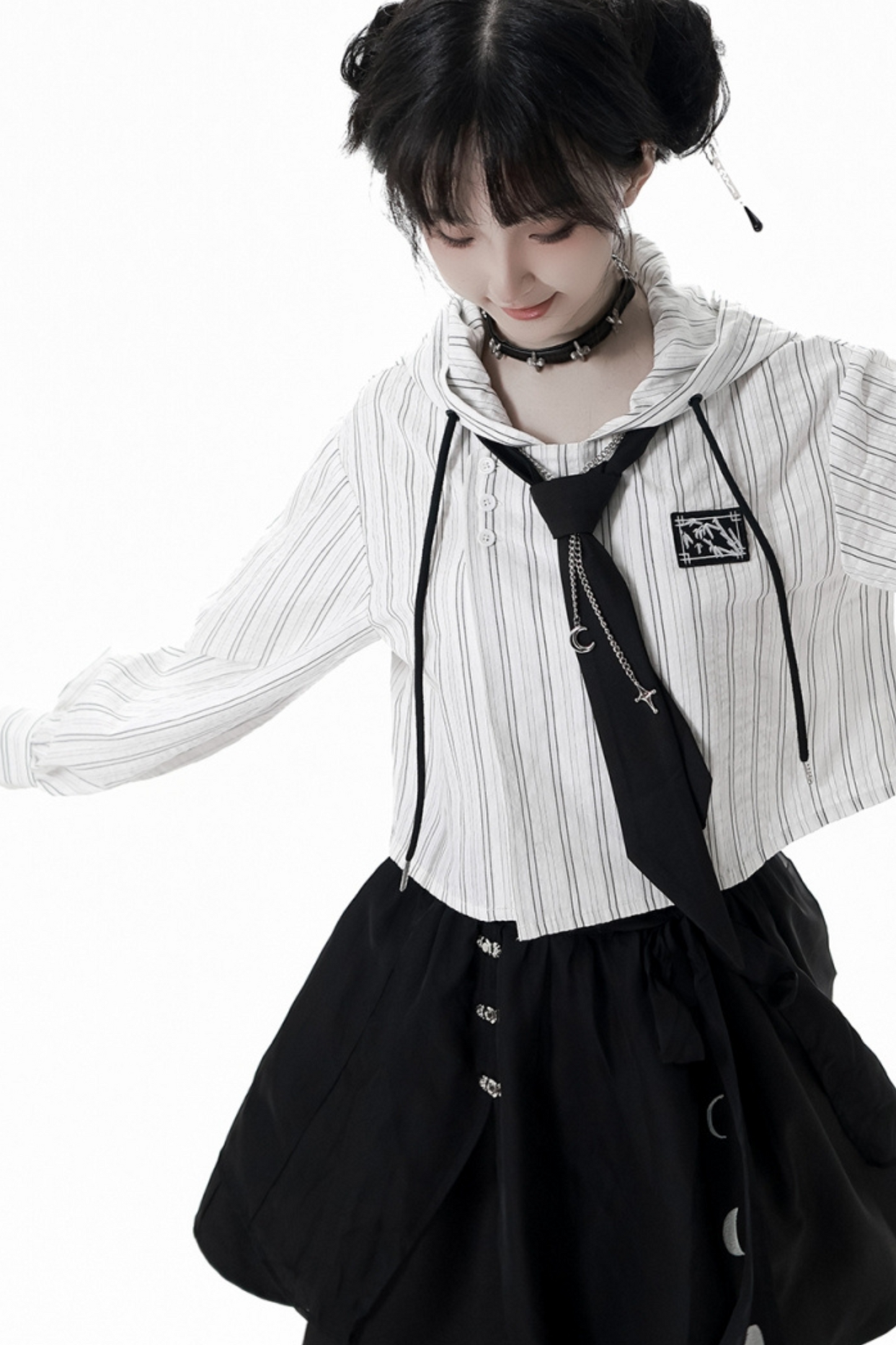 ストライプカップルガールフレンドチャイナセットアップ