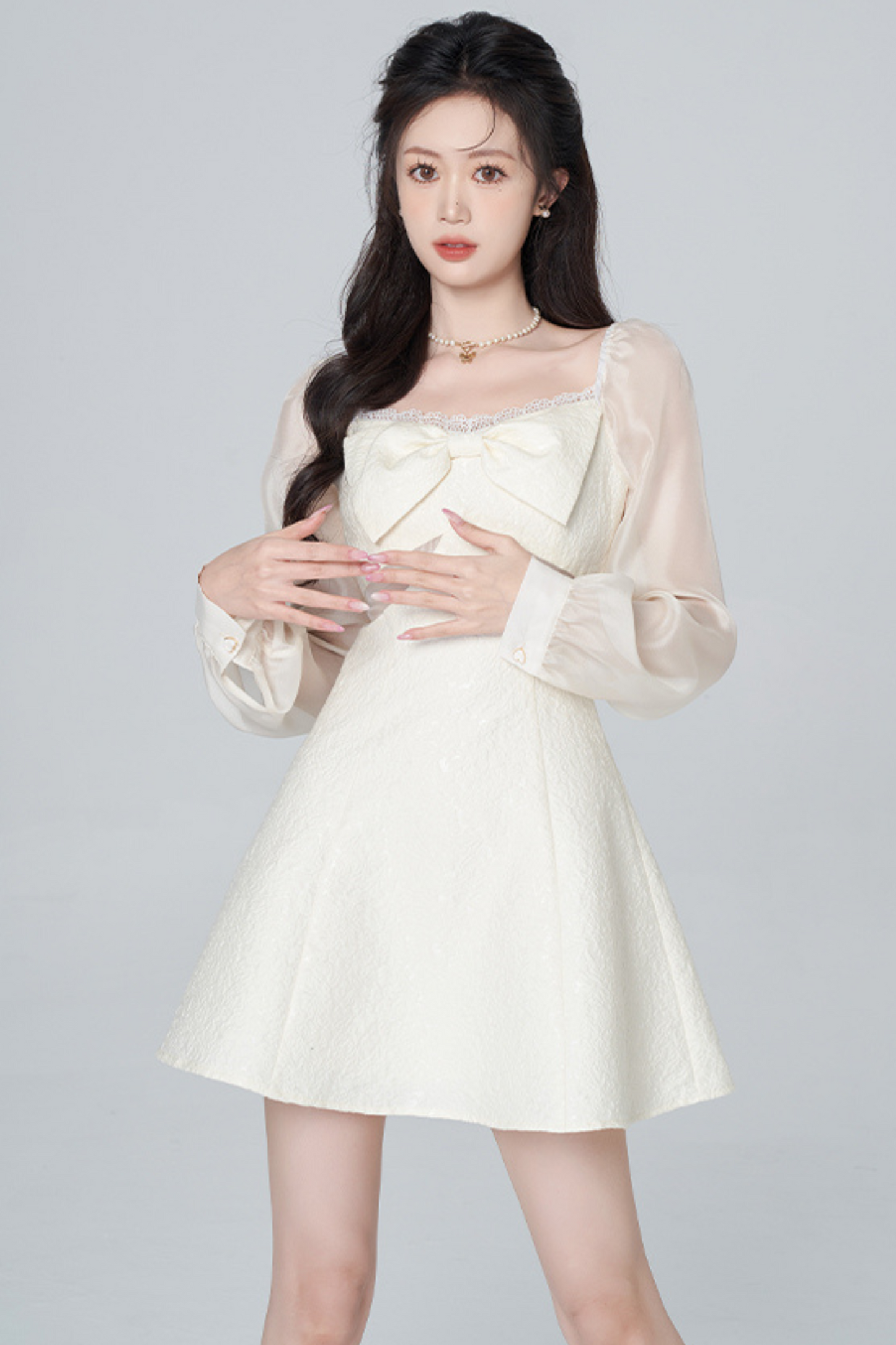 シアースイートピュアスクエアネックドレス