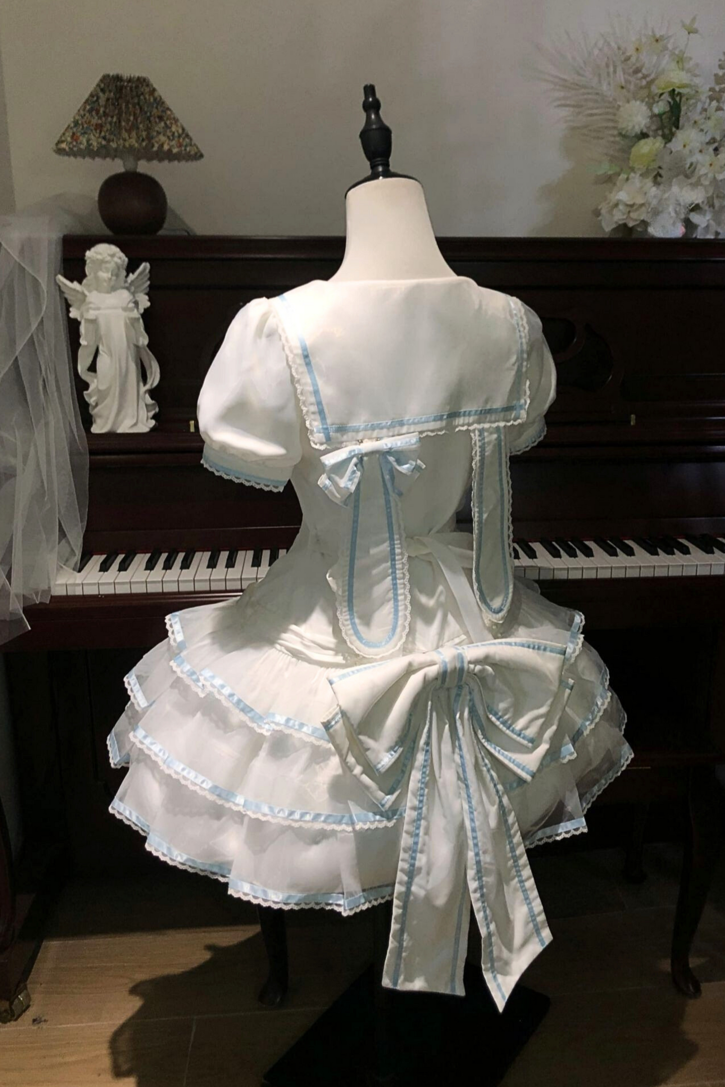 【予約商品】シーソルトラビットアクアセーラードレスセットアップ＋ヘアバンド＋リボンカチューシャ