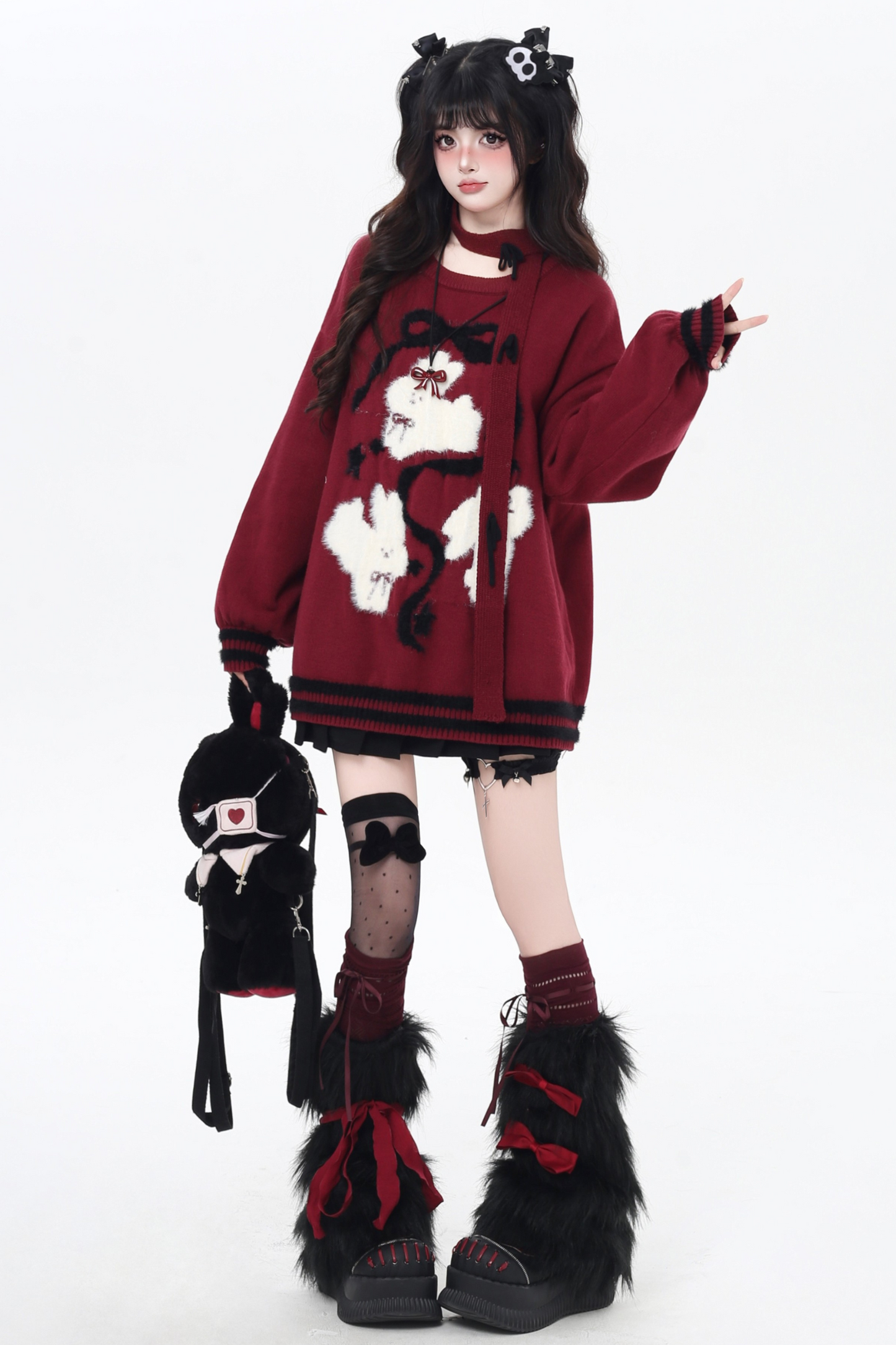 ラビットクルーネックプルオーバーニット