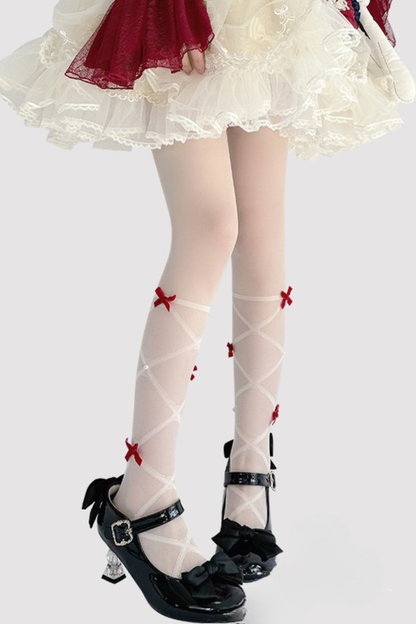 リボンピュアパールシアータイツ