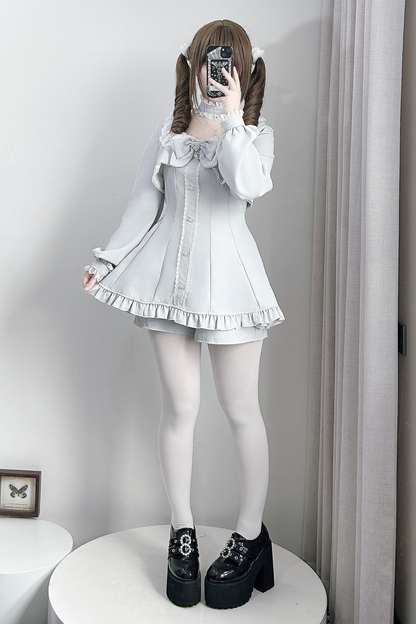 地雷フレアフェイクツーピースワンピース