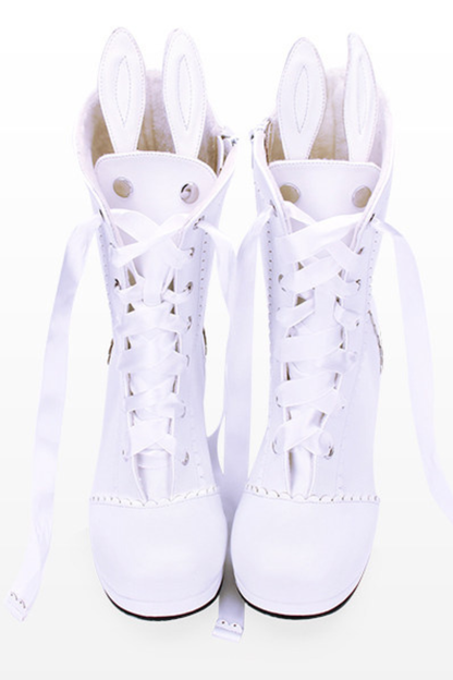 Lolita Bunny Ears Ribbon Boots