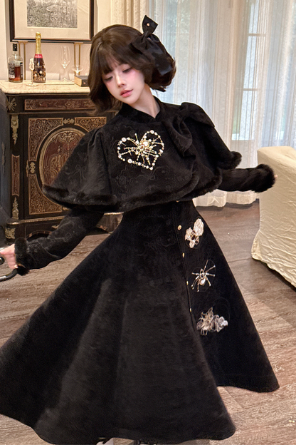 クラシックダークロングコート+ケープ