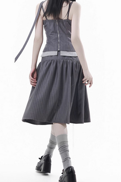 モードアカデミージャケット+アシメトップス+キャミソール+スカート+スカーフ