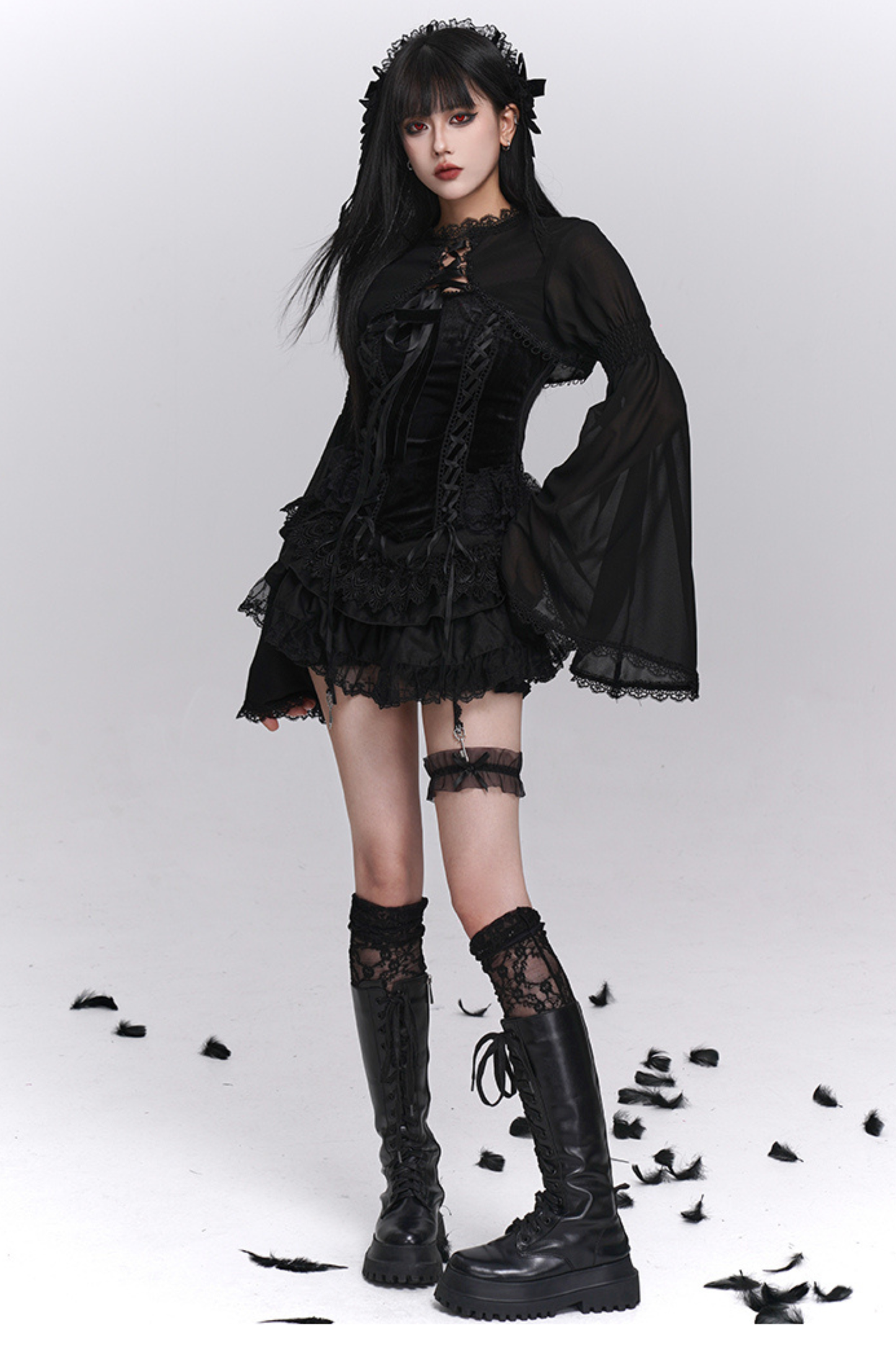 ゴーストガールゴシックパフィースカート＋キャミソール＋ショートアウター