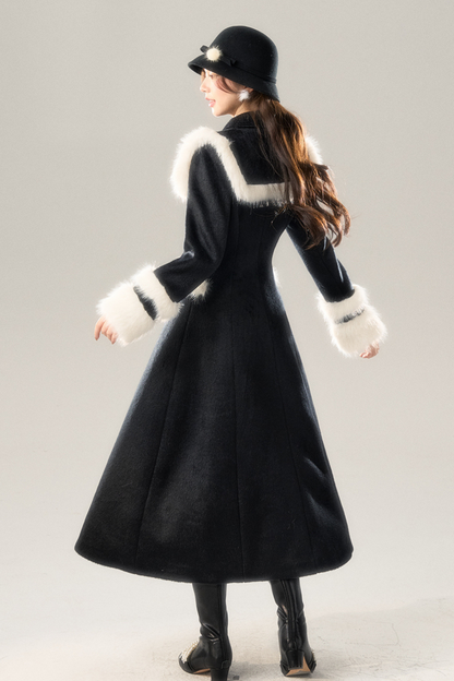 Big Fur Collar Long Coat