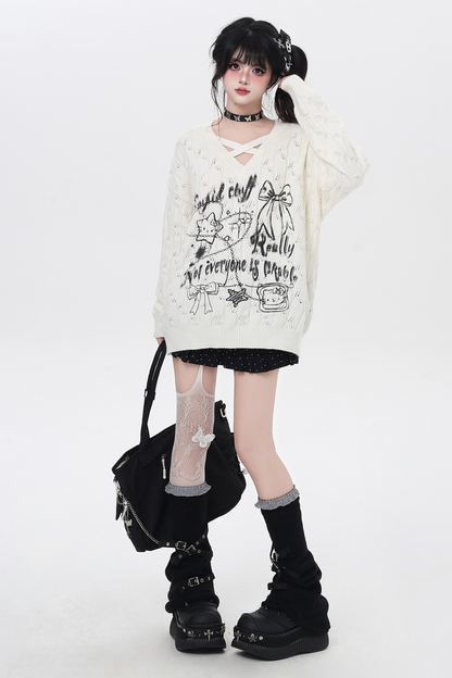 クロスストラップオーバールーズトップス