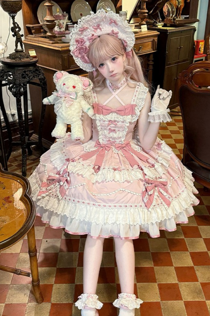 [Pre-order product] Lily's Tea Party Antique Lolita Dress Complete
