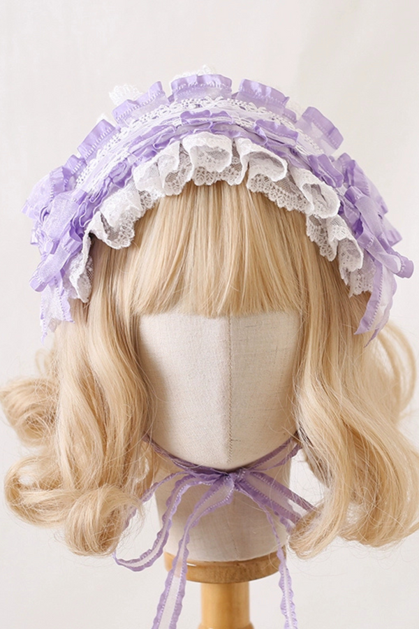 フラワーフリルロリータヘッドバンド