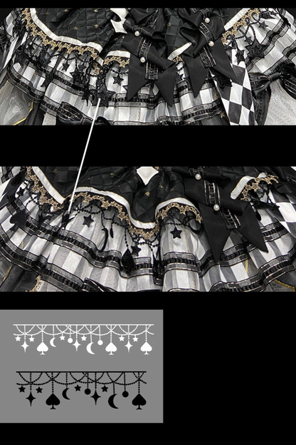 【12月26日予約締切】サーカスシリーズキングブラックアンドホワイトロリータピエロドレス＋フルセットA/B