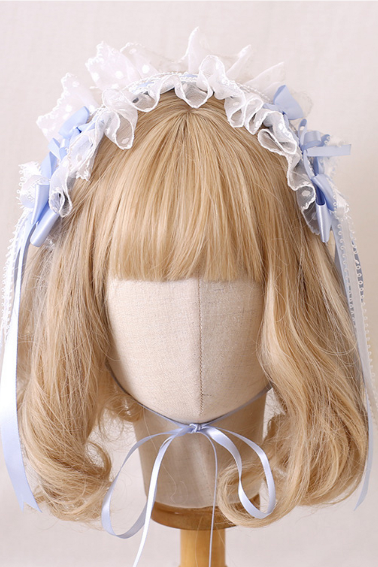 ブルーシルクサテンバレエロリータヘッドアクセサリー
