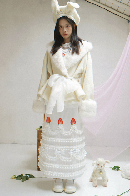 ストロベリーケーキプリントスカート