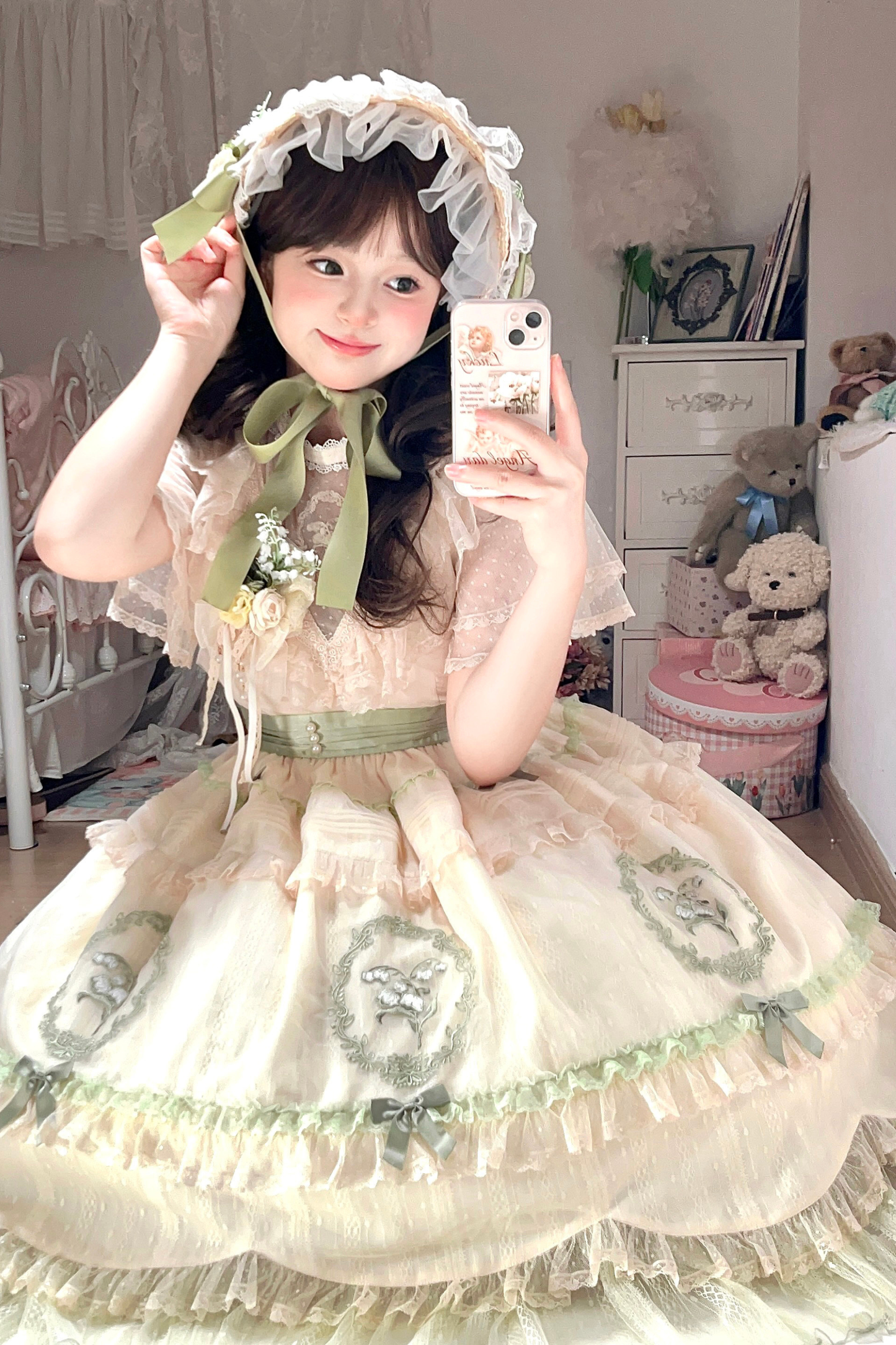 Lily Forest Ever Dress + Flower + Flat Cap + Clip