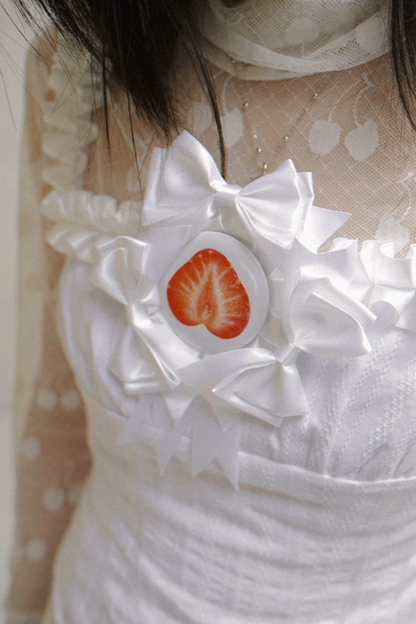 Cherry Jacquard Turtleneck Top