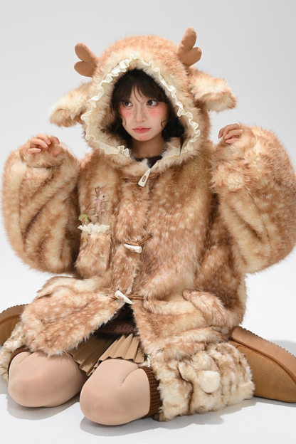 ラムフードボリュームファーコート