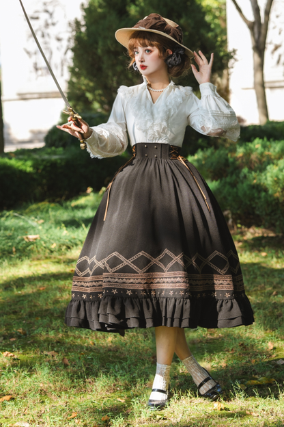 モーニングミストレースレトロブラウス