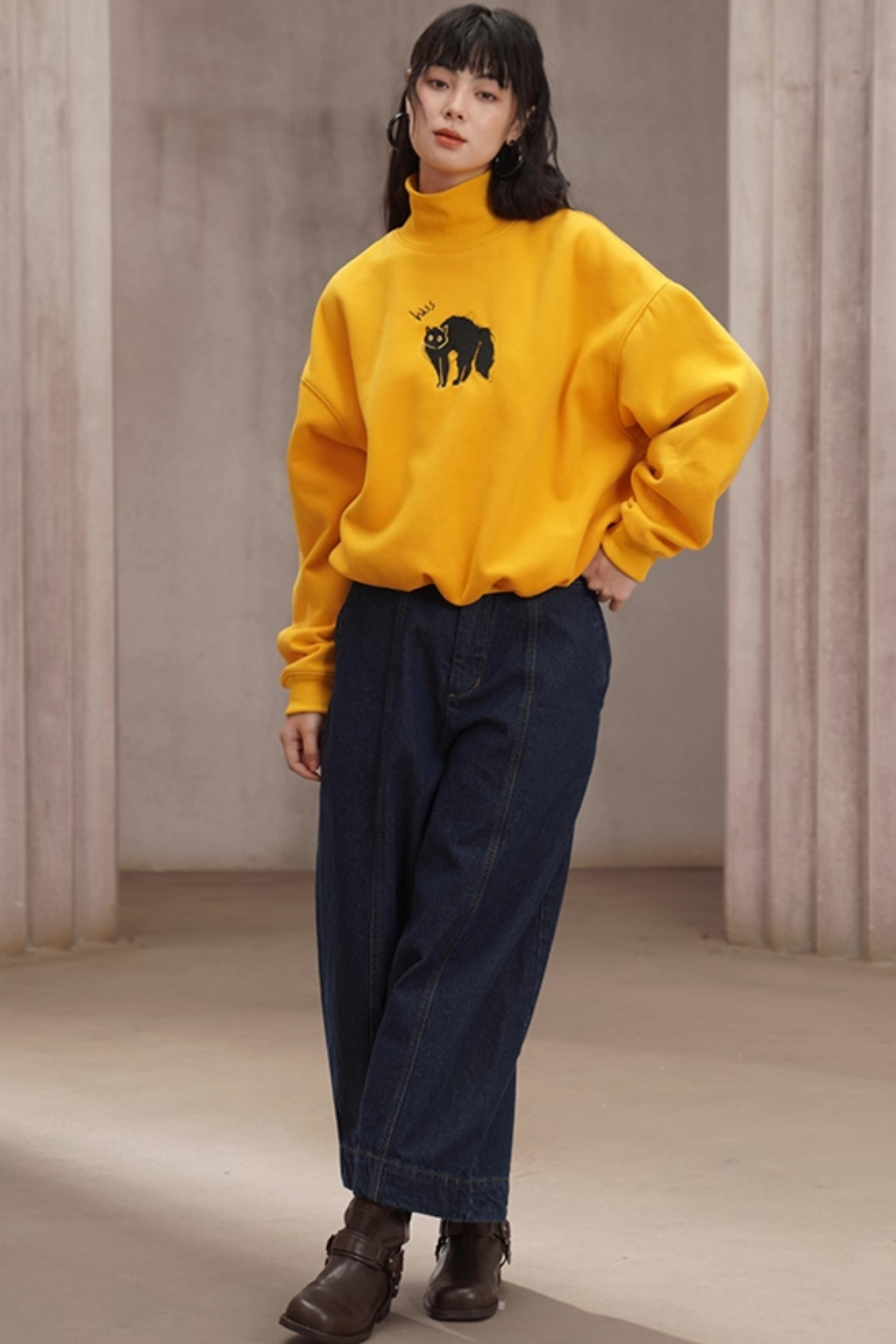 Suncat Yellow Semi-Turtleneck Top