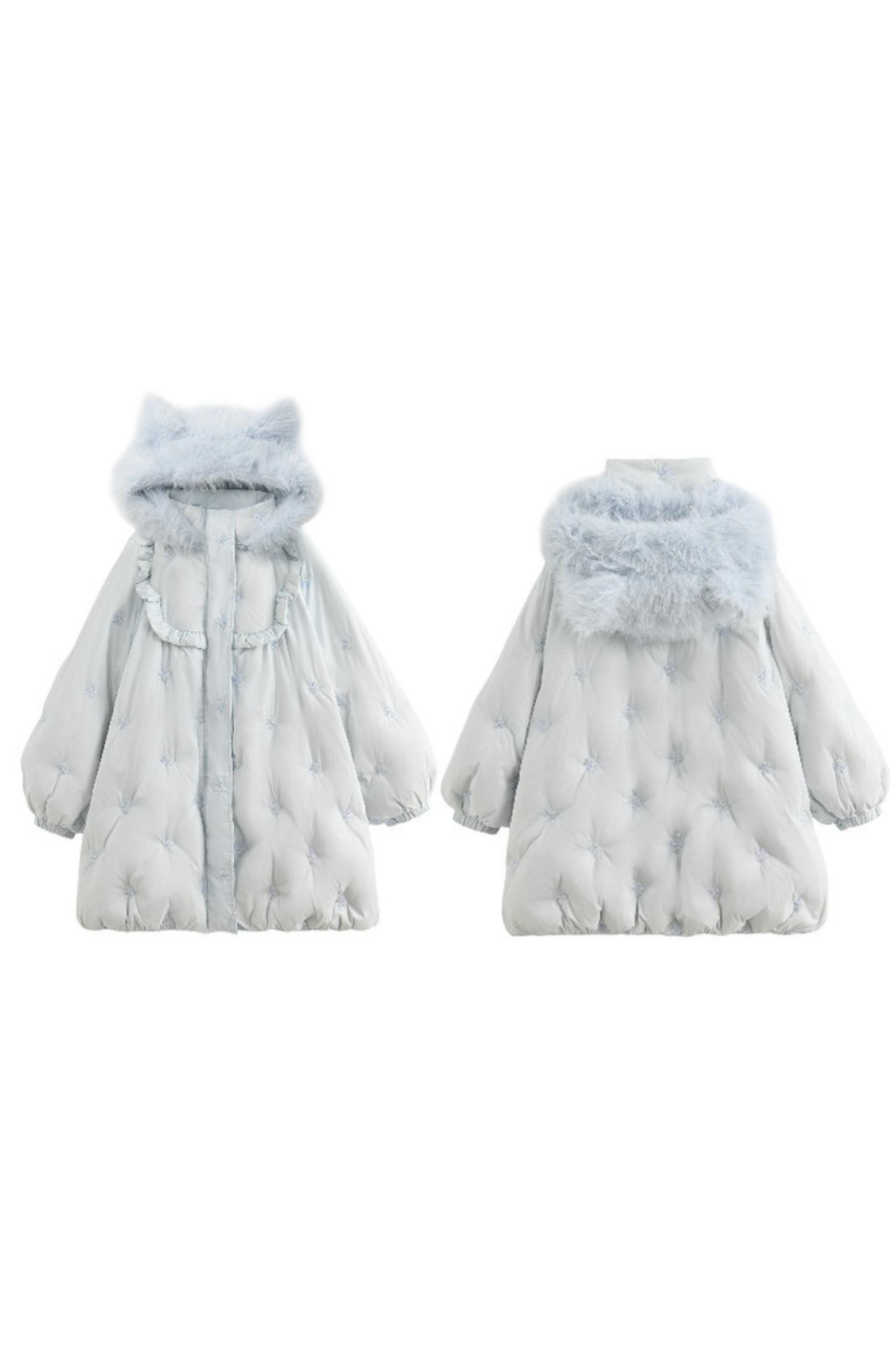 キャットルーズフードダウンジャケット