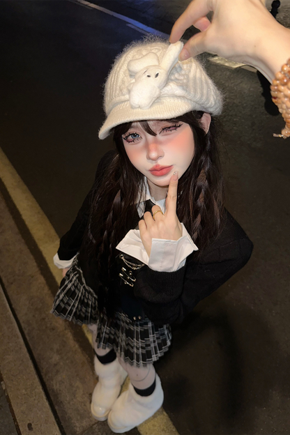 カレッジプレッピーVネックセーター