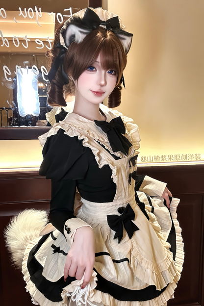 Little Maid Elegant Lolita Dress + Apron + Sleeve + Headband