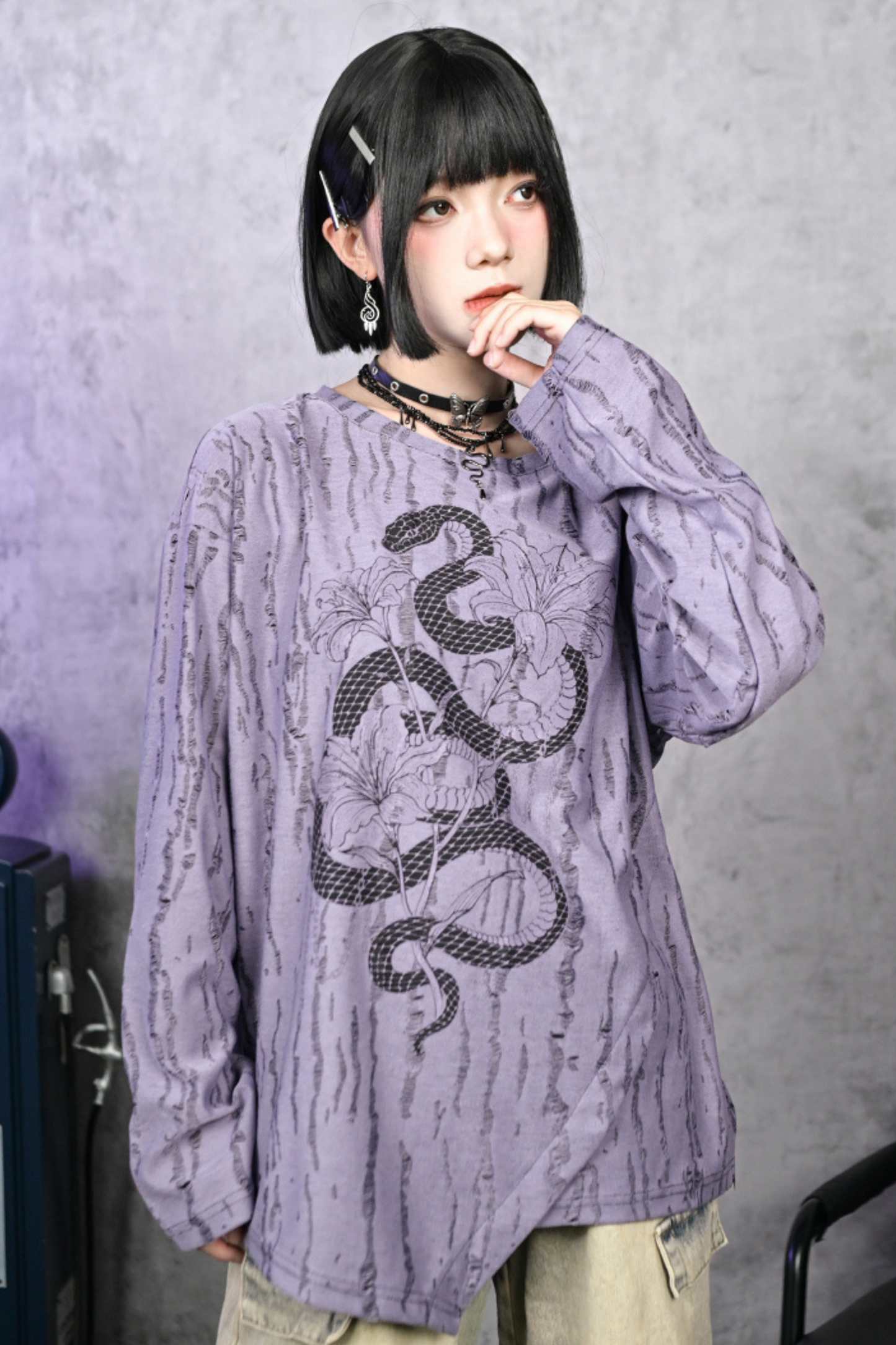 China Hall Print Loose Top