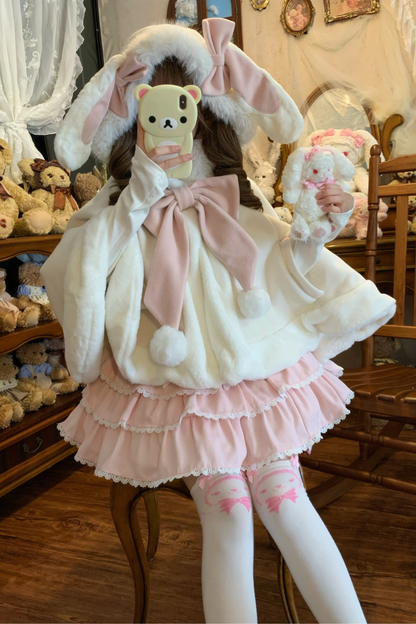 ファーバニーフードマント