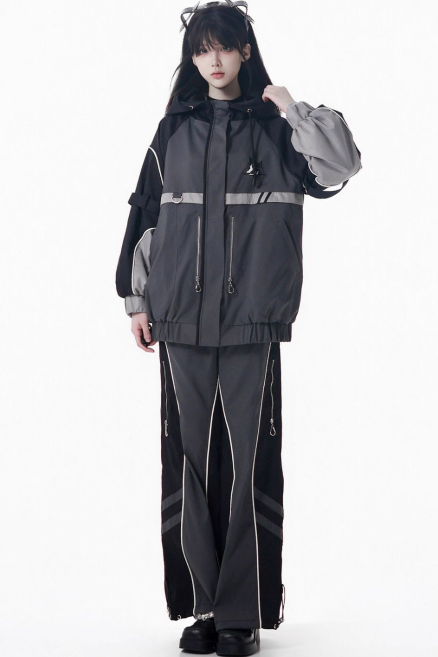 モードダークジャケット+ロングパンツ+スカート+レッグウォーマー