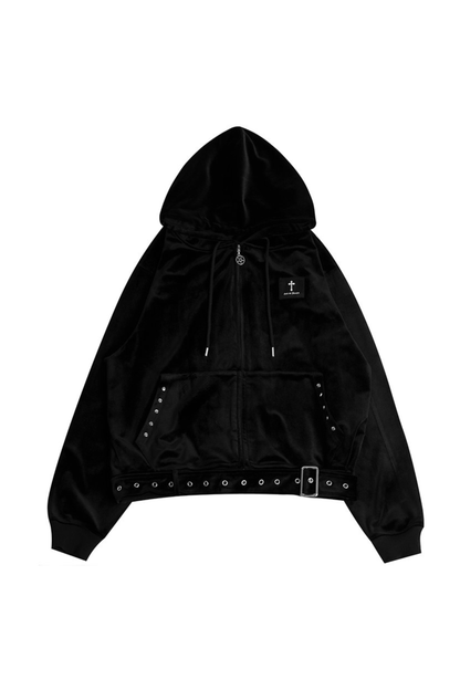 ゴシックベルベットジッパーパーカー