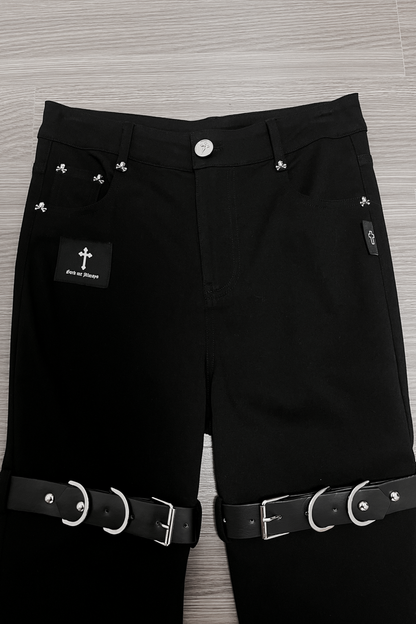 スカルスタッドスタックドパンツ