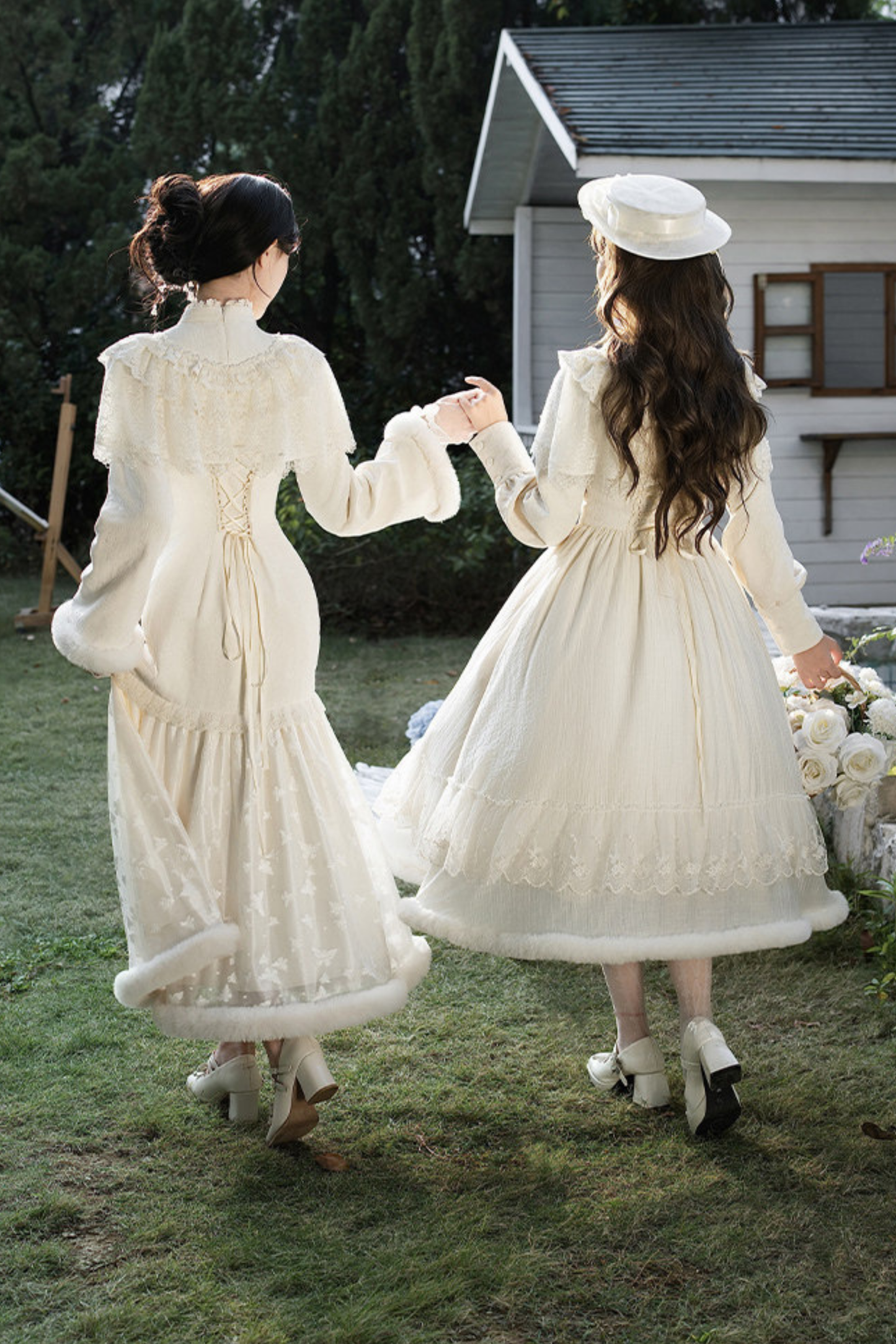 Rouge Snow Fishtail Dress + Flared Dress + Hat + Clip