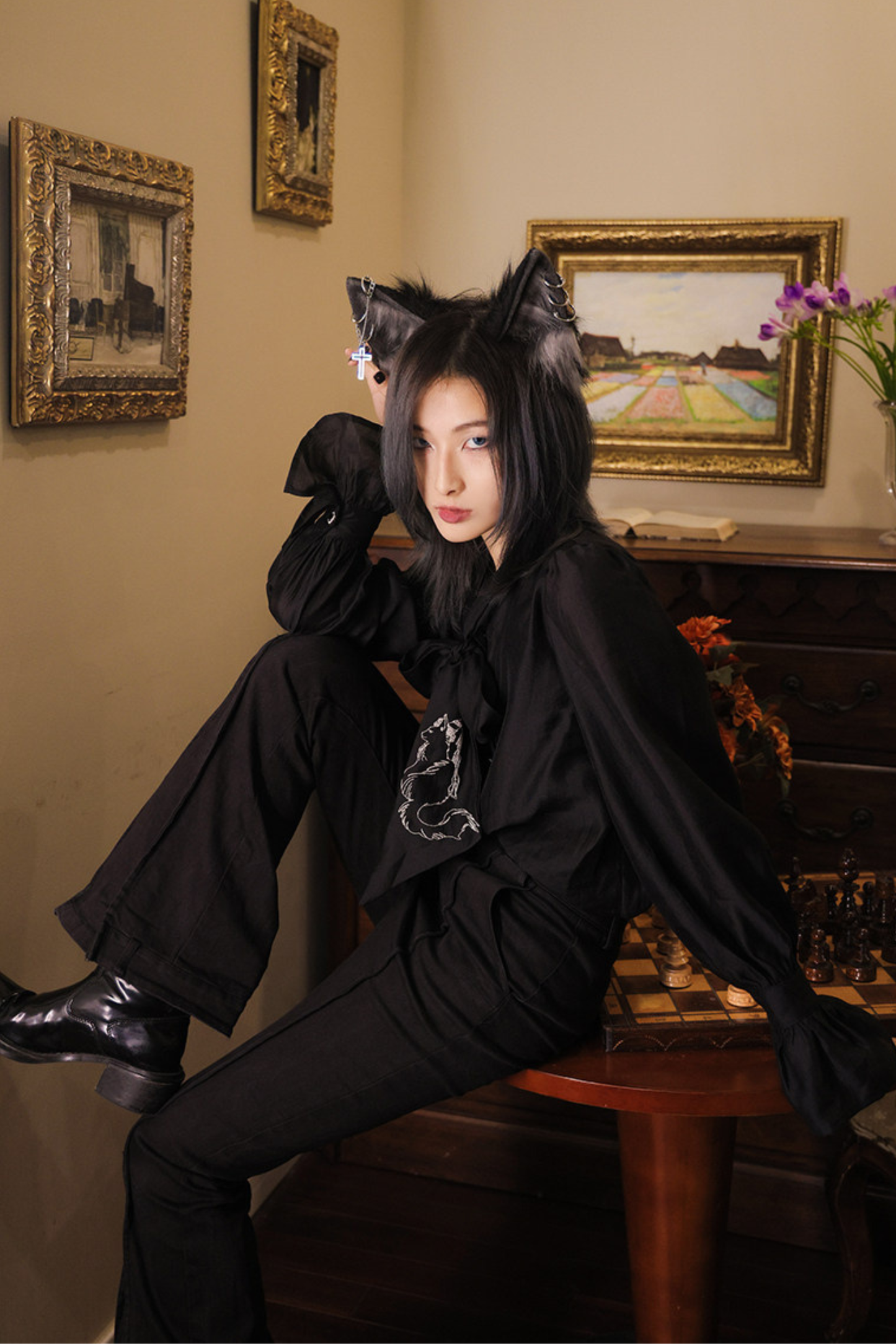 Chiffon Dark Elegant Shirt