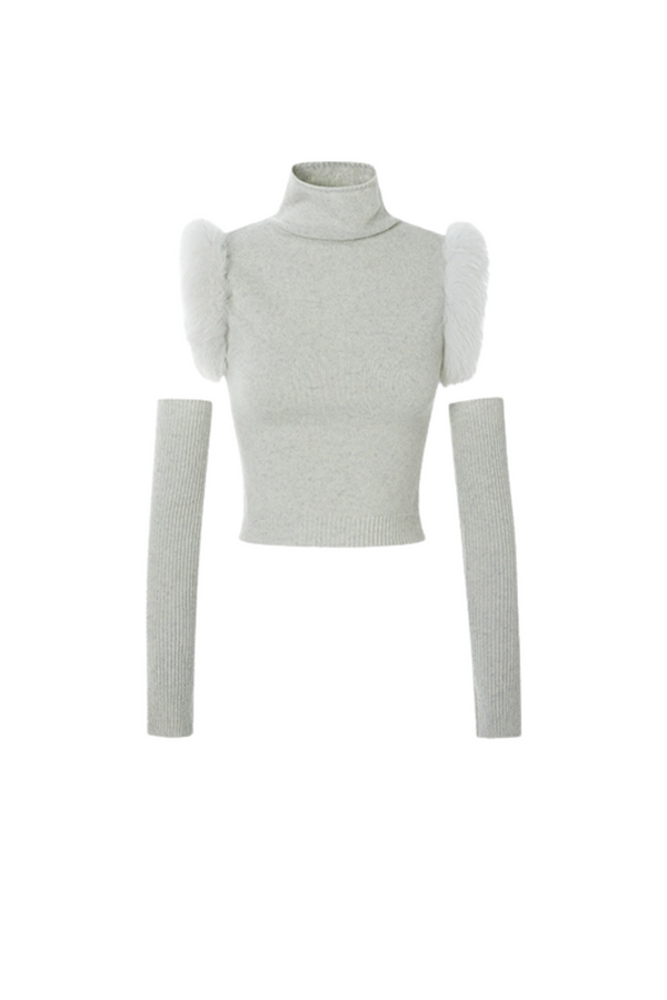 Girly fur sleeve top + leg warmers