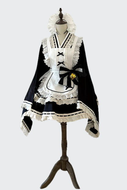 【12月6日予約締切】和ロリメイドドレスセットアップ＋ヘッドバンド