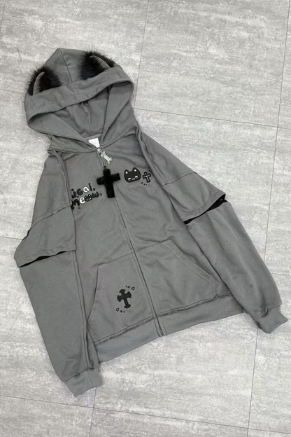 Mouse Hood Loose Hoodie