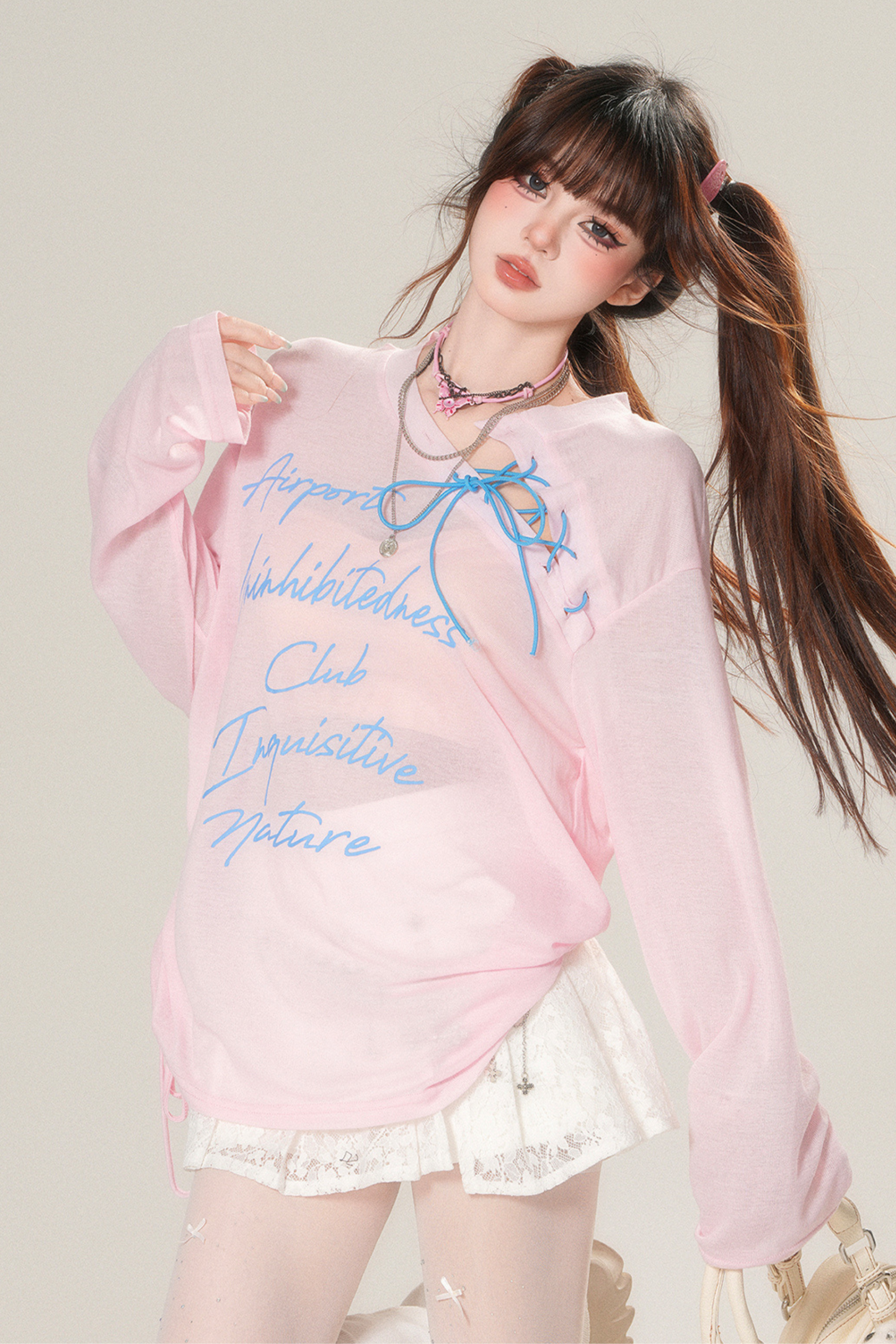 Top smock trasparente dolce con protezione solare
