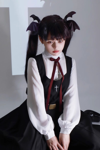 ゴシックスクールマント＋トップス＋ベストドレス