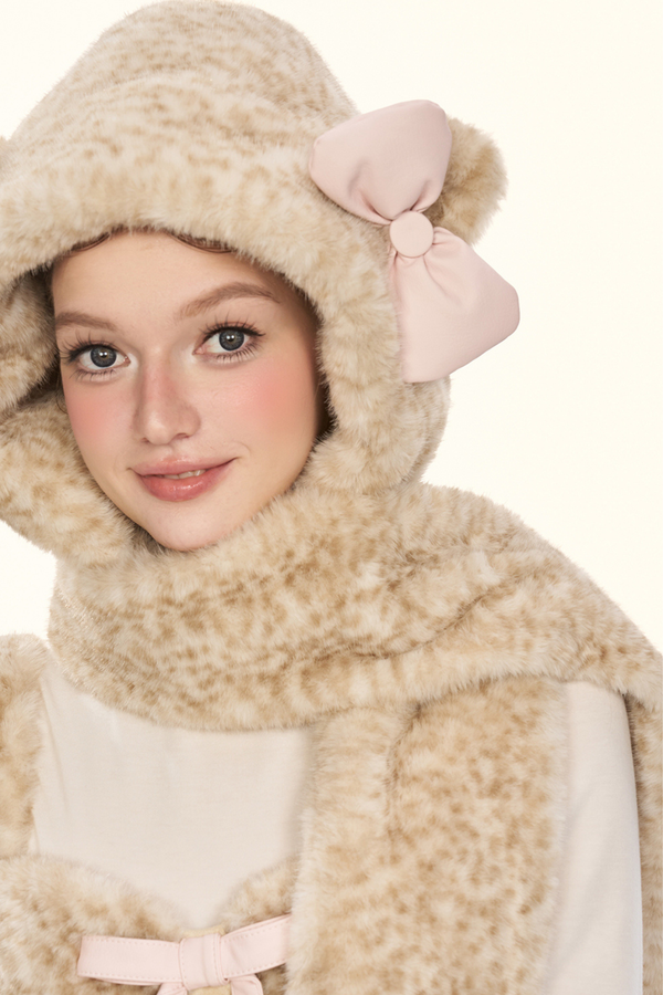 リトルミルクレオパードトップス+パンツ+ハット+ベルト