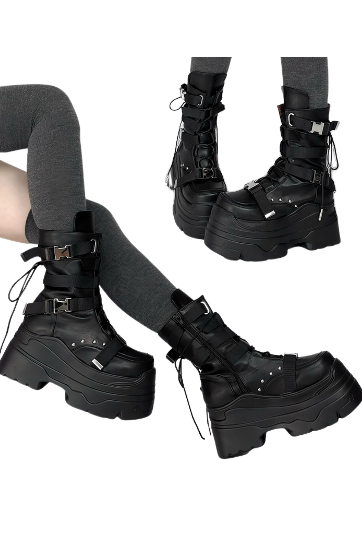 Cyber Academy Subculture Thick Soled Boots