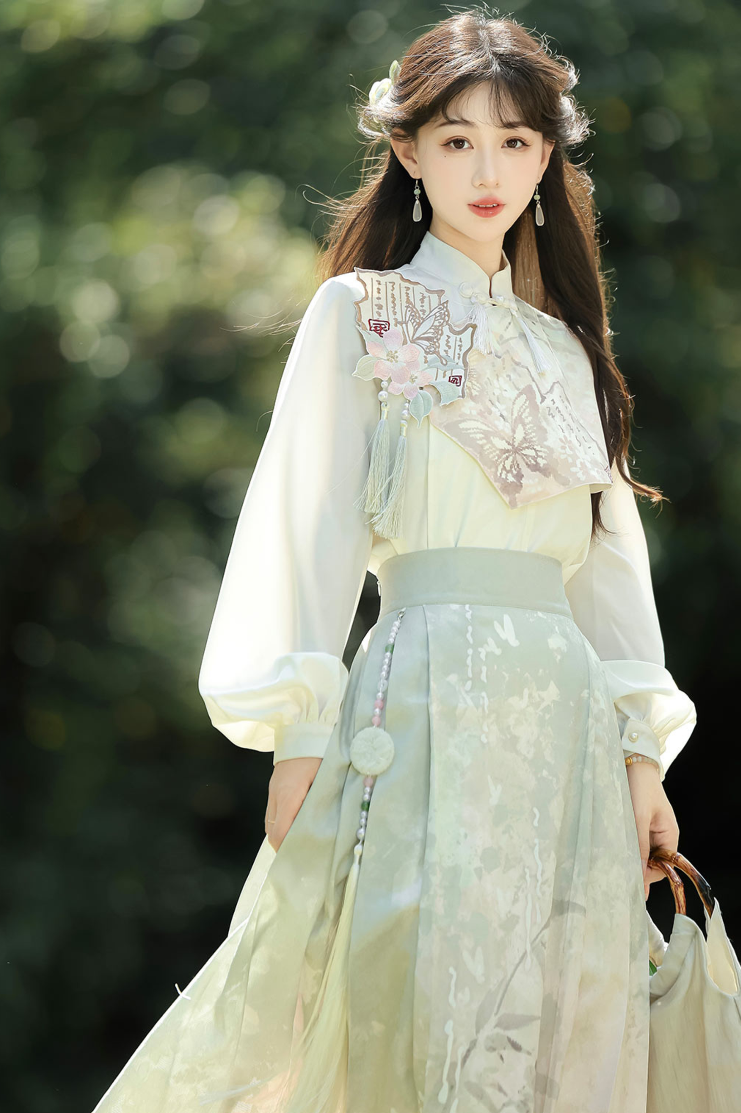 Retro china top + long skirt
