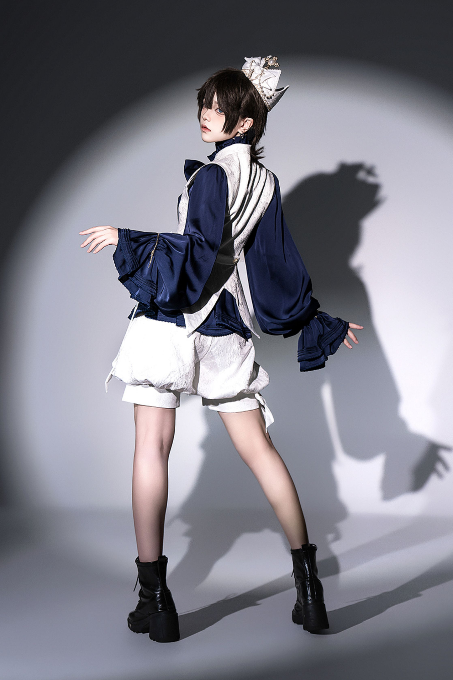 レトロエレガント皇子リボンシャツ