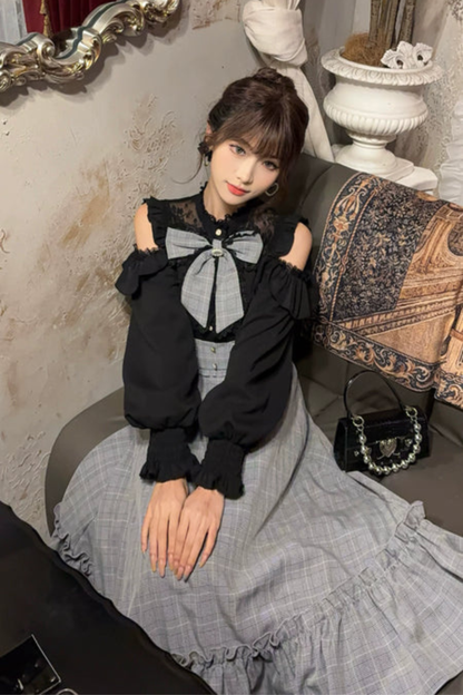 Schulterfreies Dark-Princess-Kleid