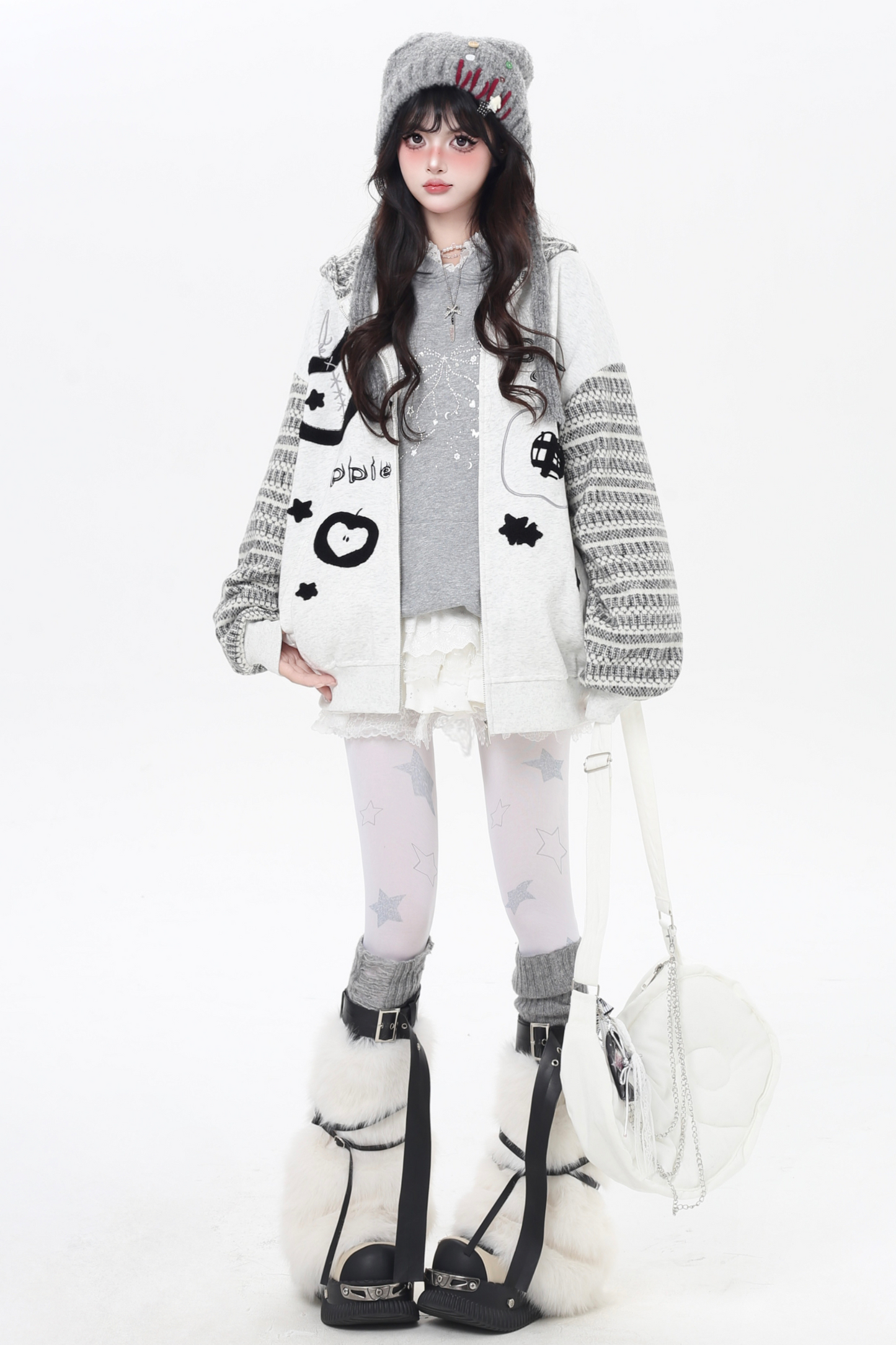 アメリカンボーダーアームルーズフードパーカー