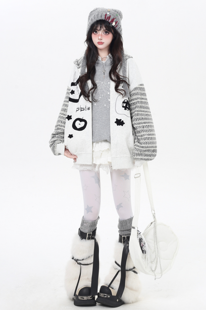 アメリカンボーダーアームルーズフードパーカー